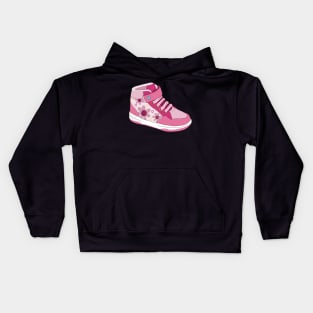 Pink Sneaker Sticker Kids Hoodie